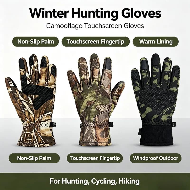 Outdoor Sports Non-slip Hunting Gloves Men Winter Mountaineering Cycling Warm Waterproof Touch Screen Full Finger Gloves