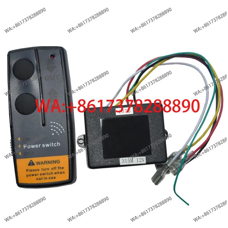 Kit Interruttore Remoto Wireless per Verricello Ancoraggio e Parabrezza in Nylon Nero per Barche