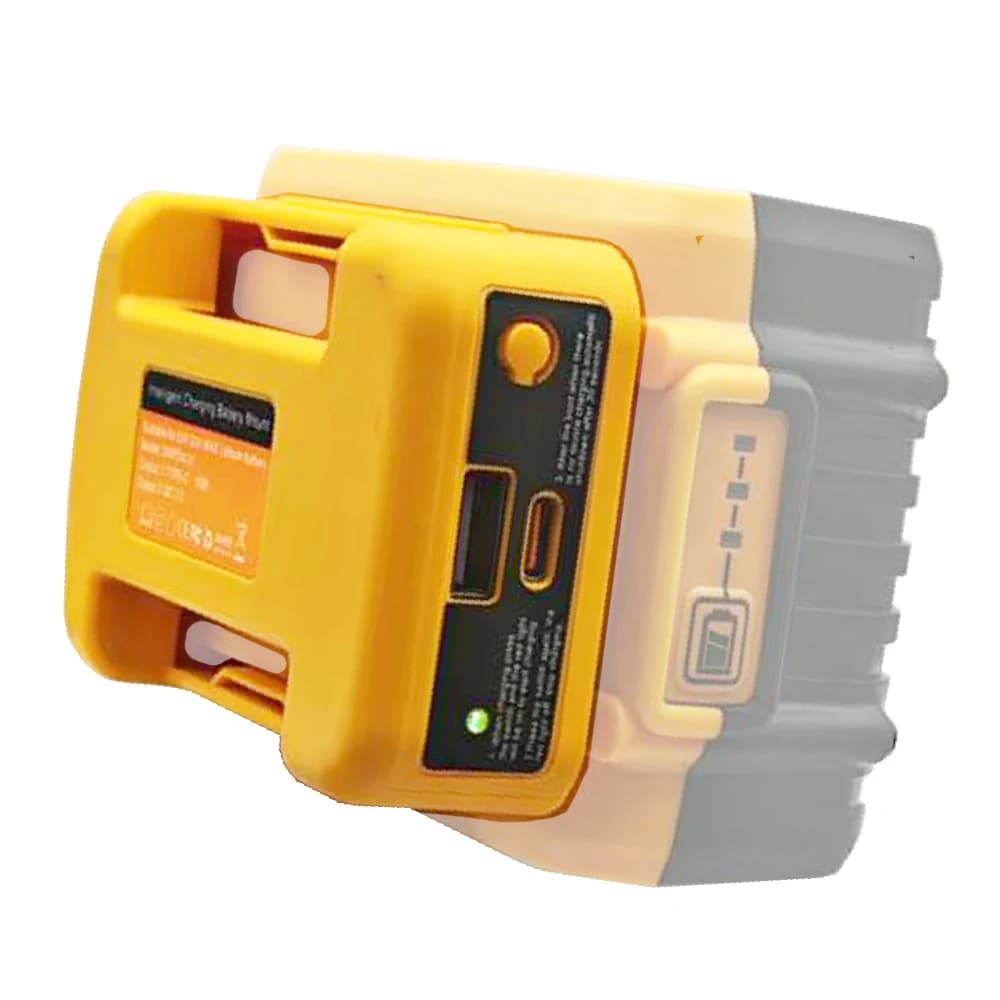 USB Type C Power Adapter for DeWalt 18V for XL 20V Lithium Battery Case Laptop Charging Converter for Cell Phone Belt Buckle