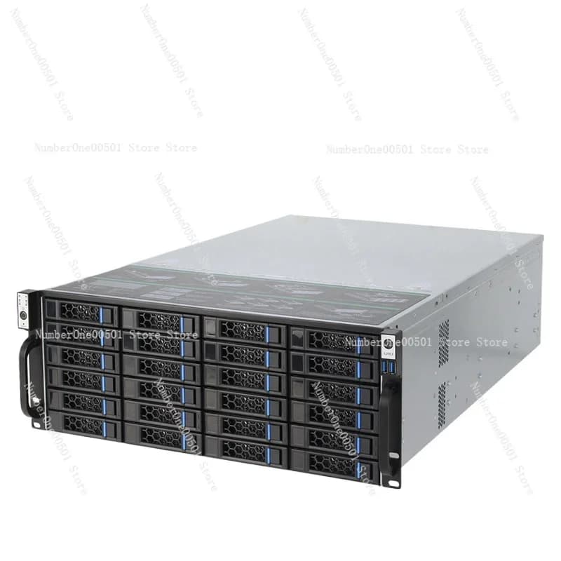 Chassis server hot swap 4U a 24 alloggiamenti per archiviazione SAS/SATA HDD/SSD - Custodia NAS per montaggio su rack aziendale con design senza attrezzi