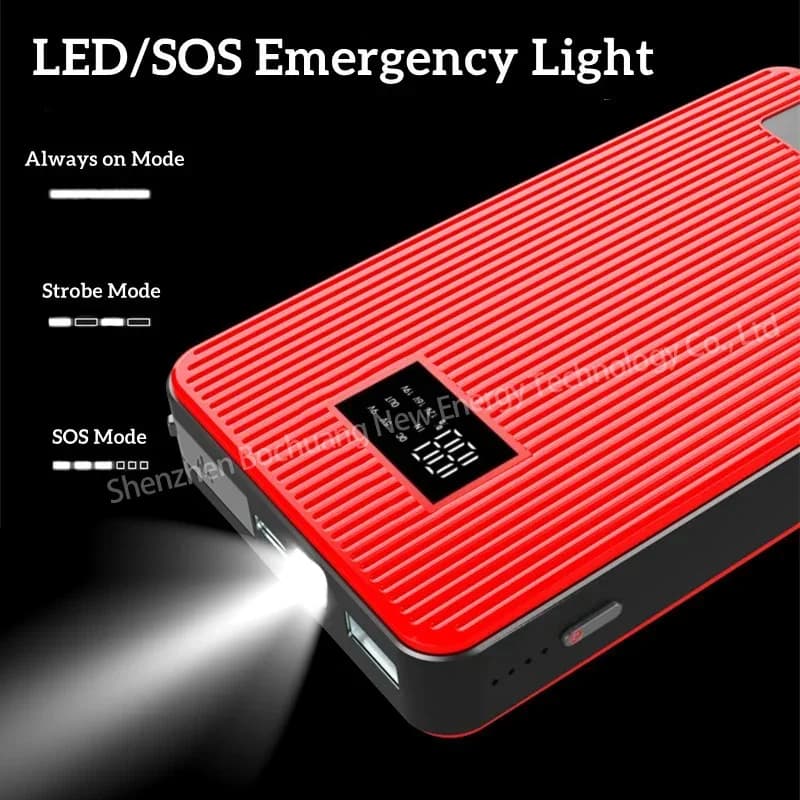 Avviatore di emergenza Peak 12V 800A - Power Bank 24800mAh per motori diesel a gas 3,0 litri e 2 litri