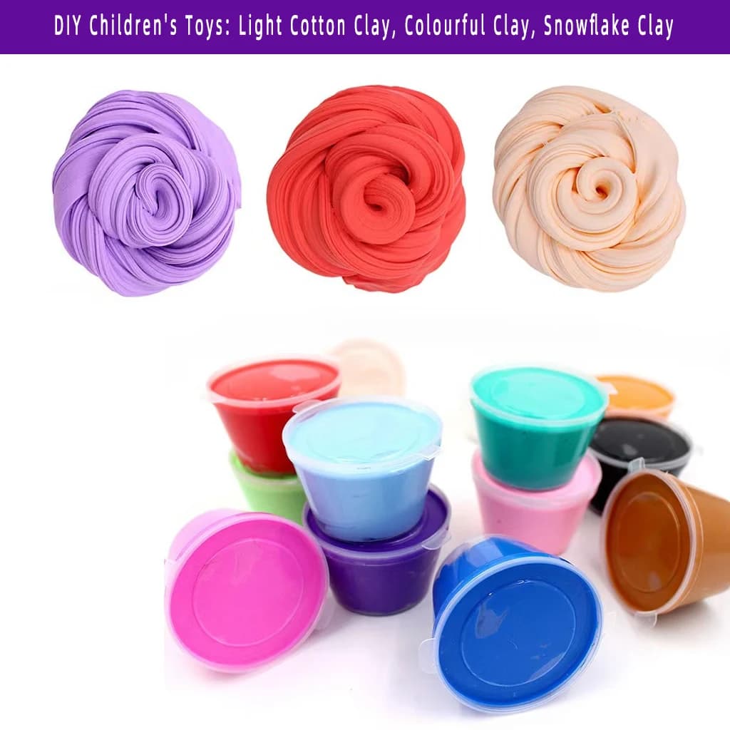 Qq-Solid Butter Slime Kit Soft Non-Sticky Scented Slime For Girls Boys Party Light Cotton Clay, Colourful Clay, Snowflake Clay