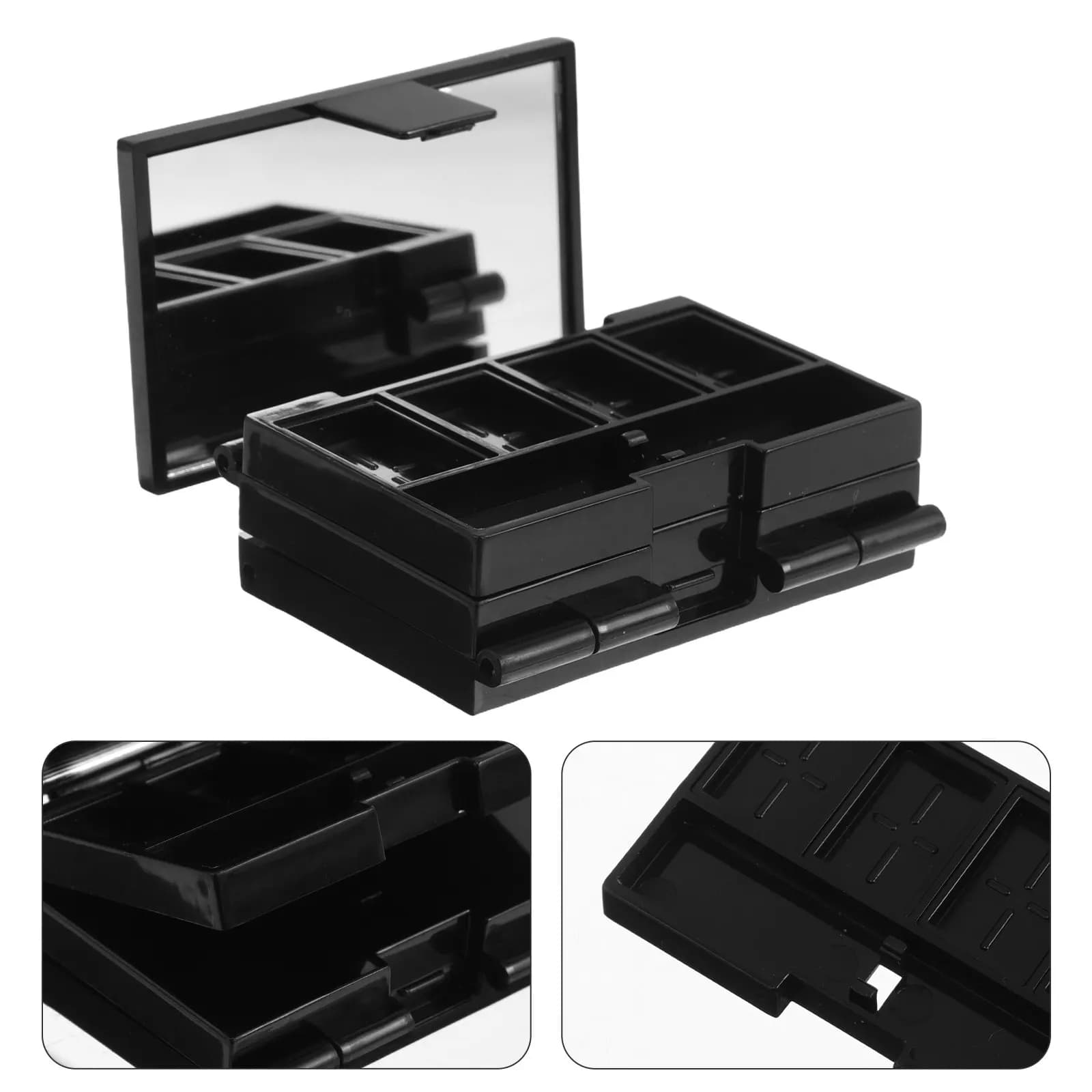 Mini Palette Trucco Pieghevole Vuota, Contenitore Compatto per Ombretto, Blush e Illuminante, Organizer Portatile da Viaggio