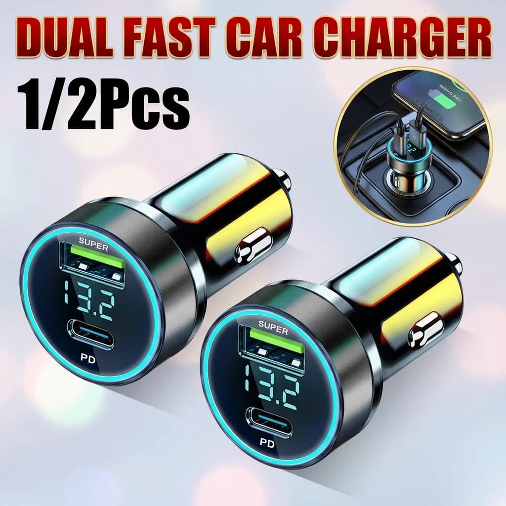 New PD USB Car Charger 120W USB C Fast Charging Mobile Phone Travel Adapter QC3.0 For iPhone 15 Xiaomi Samsung Charger in Car