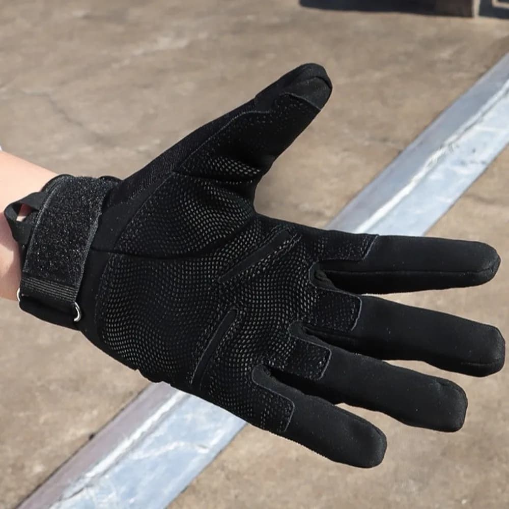 Guanti da Moto Resistenti all'Usura, Neri, Antiscivolo, da Montagna, Antitaglio, in Poliestere, a Dita Intere