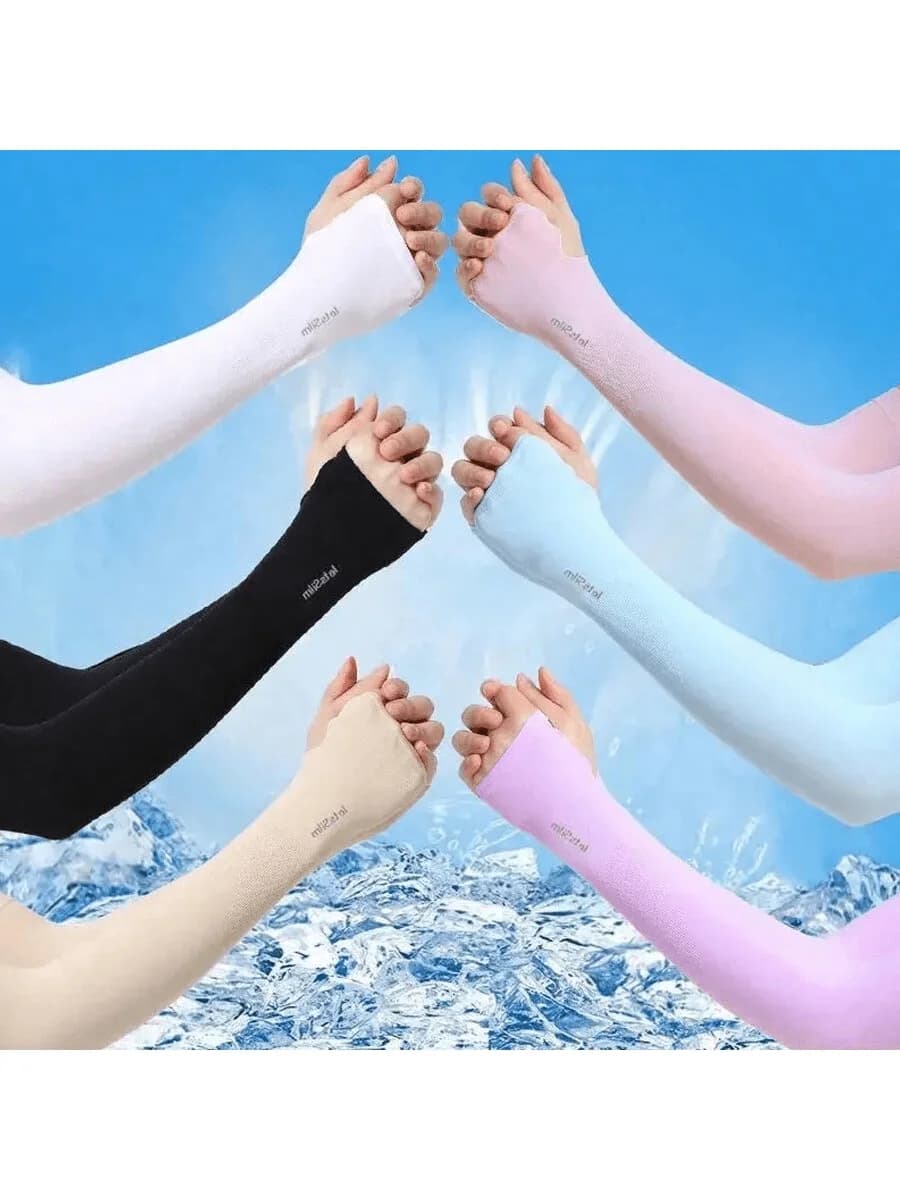 4 paia di maniche protettive solari, protezione UV, maniche lunghe elastiche, guanti sportivi unisex per ciclismo, per donne e uomini, per l'estate e l'outdoor