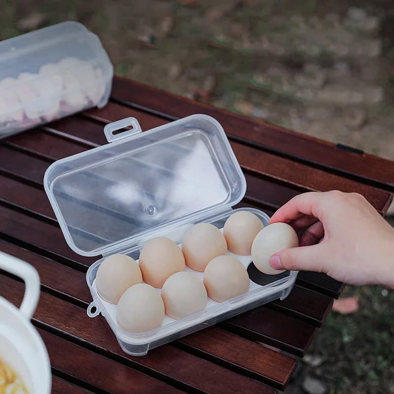 Contenitore Portatile Antiurto per Uova con 3/4/8 Scomparti, Portauova Trasparente, Organizzatore da Cucina per Campeggio e Picnic all'Aperto