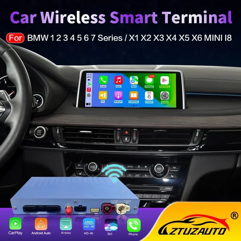 Wireless CarPlay Per BMW 1 2 3 4 5 7 Serie E70 F10 X1 X3 F25 F26 F48 MINI X4 X5 X6 F56 F15 Android Auto AirPlay Specchio Collegamento