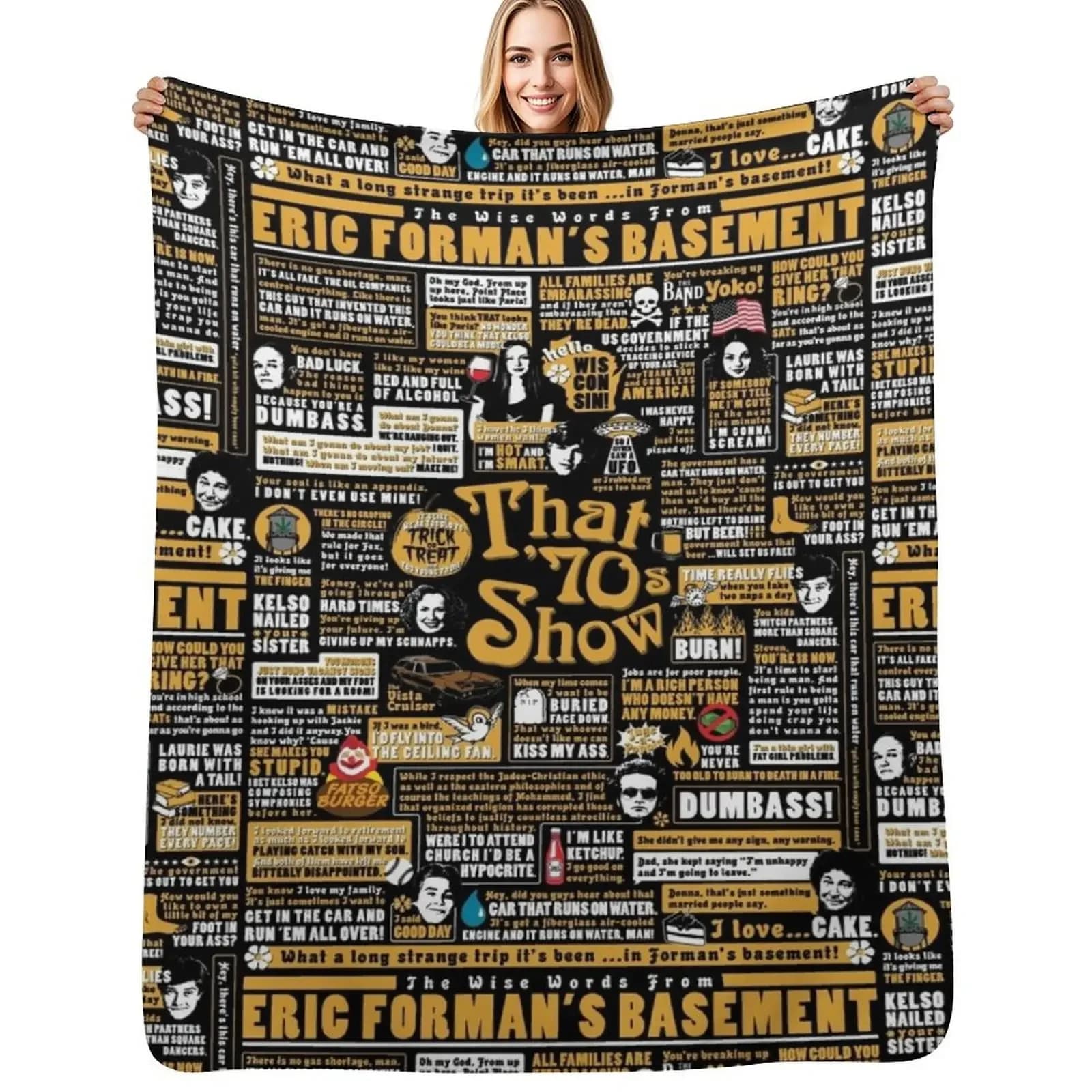 The wise words from the basement of Eric Forman Shooting blanket Sleeping bag Christmas decoration Luxury blanket for children St