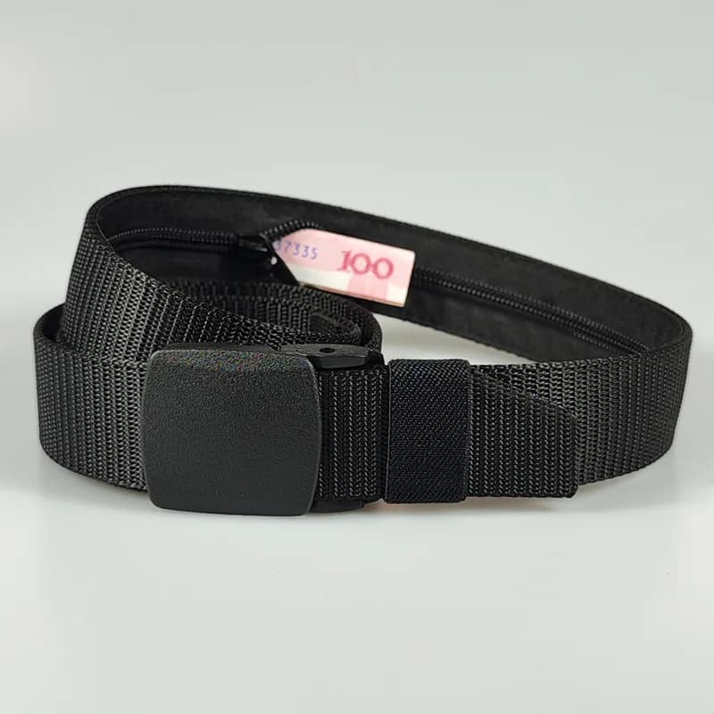 Una cintura antifurto da viaggio per uomo, disponibile in 3 colori, con tasca segreta per soldi, 125 cm