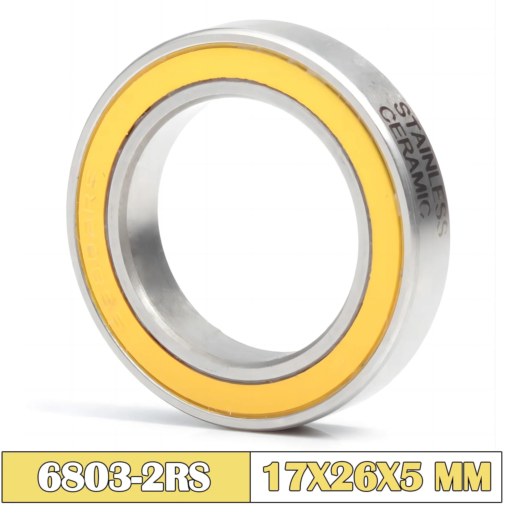 6803-2RS Cuscinetto In Acciaio 17*26*5mm (1 PC) ABEC-5 6803 RS Mozzo Della Bicicletta Anteriore Mozzi Posteriori Ruota 17 26 5 Cuscinetti A Sfere In Ceramica