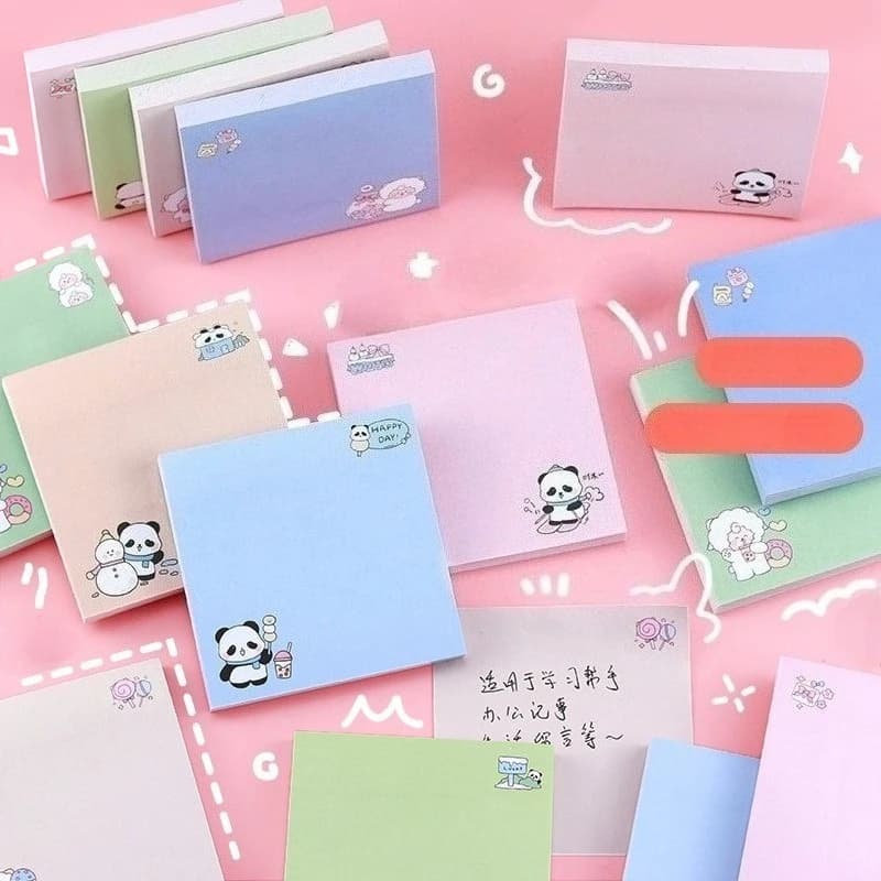 80 fogli Cartoon Pubblicato Memo Appiccicoso Carino Pecora Panda Note Pad Posits Cancelleria Adesivi Notebook Planner Messaggio Adesivo