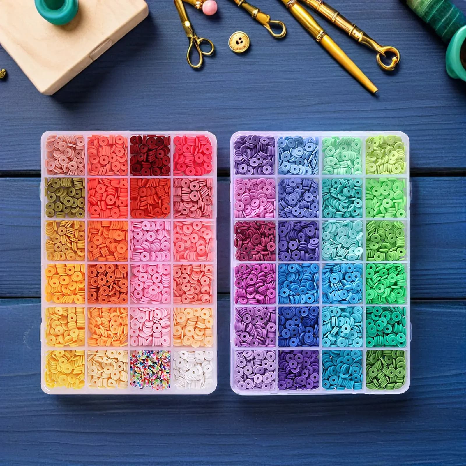 1Set DIY Bracelet Making Kit with Clay Beads Jewelry Craft Set for Adults Creative Gift Compact Storage Design