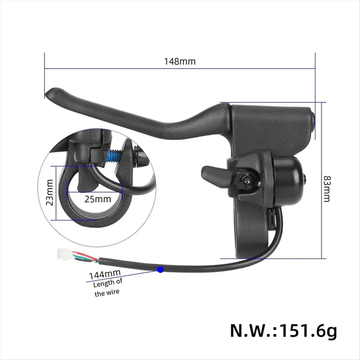 Maniglia del freno con campana per parte leva del freno a mano per scooter elettrico M365 1s Pro