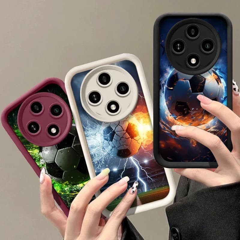 Cover Morbida con Stampa Cartone Animato Calcio per Huawei Honor 400 200 Lite 100 Magic 8 7 6 5 PRO X9 X8 5G