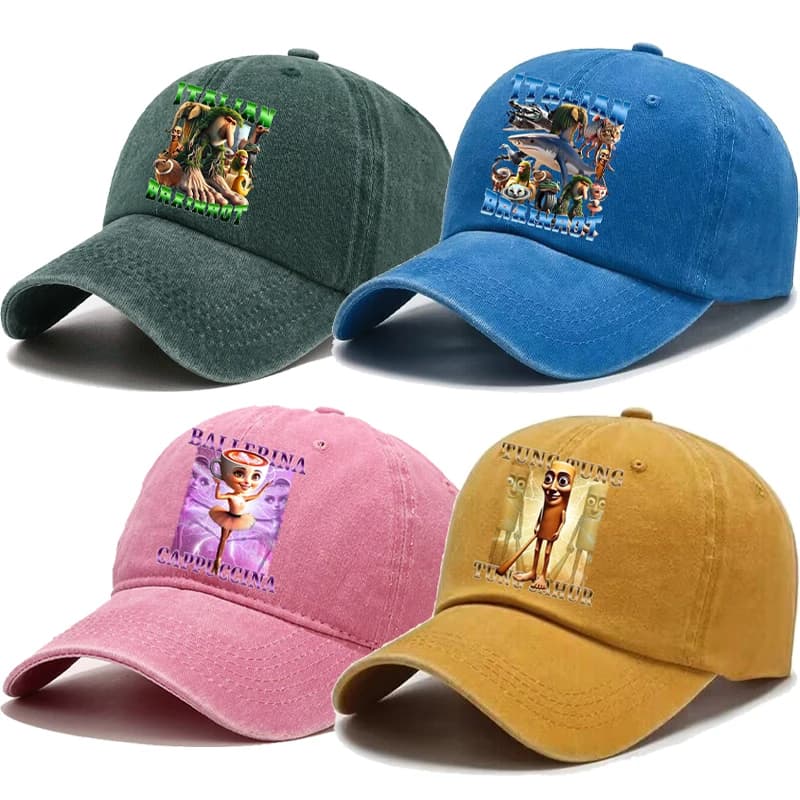 Tralalero Tralala Berretto da baseball Tungtung Sahur Brainrot Cappello da sole Uomo Donna Sport all'aria aperta Sunbonnet Adulto Retro Copricapo Regalo