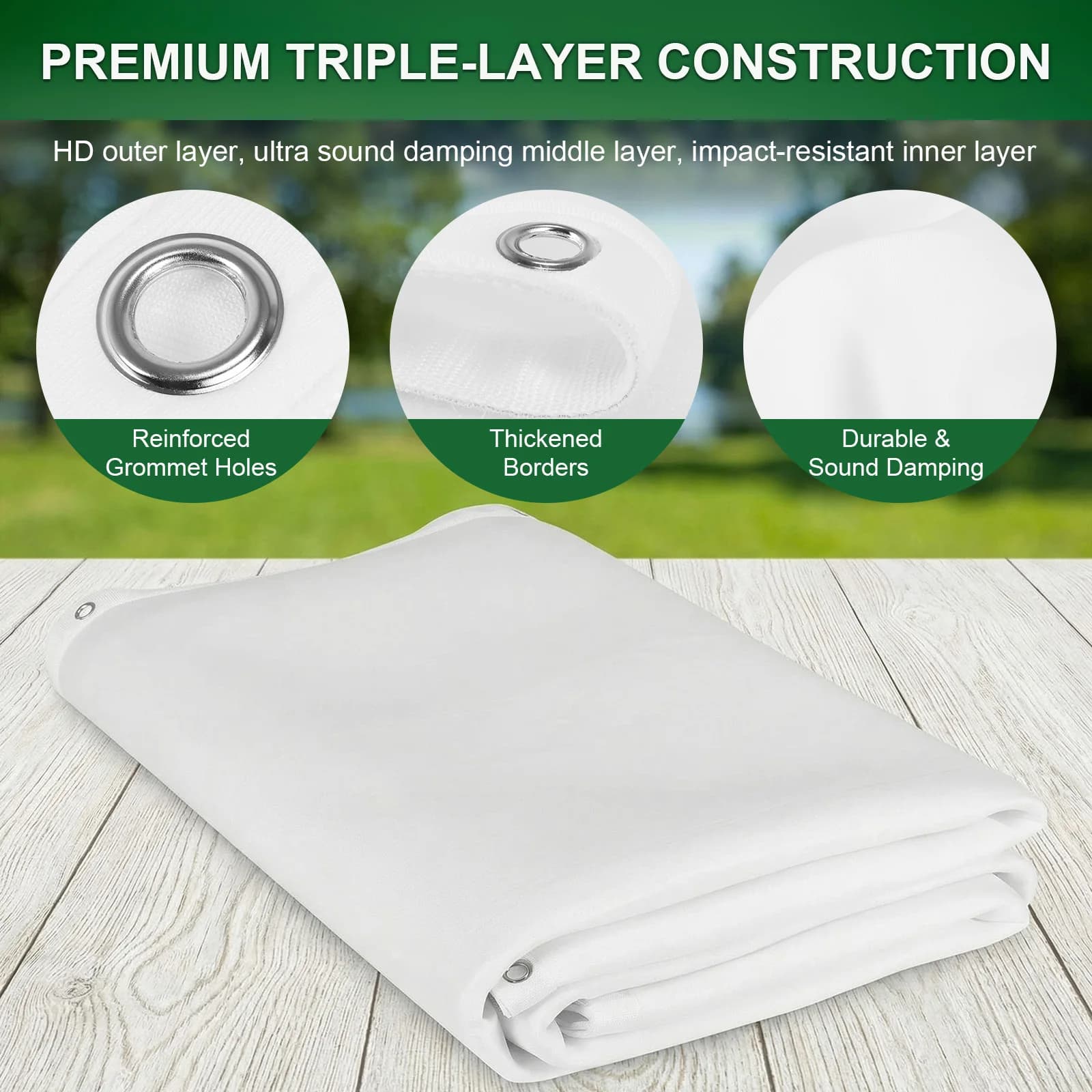 Schermo per simulatore di golf, facile da installare, schermo per proiezione per allenamento, elevata resistenza agli urti, strato singolo fonoassorbente