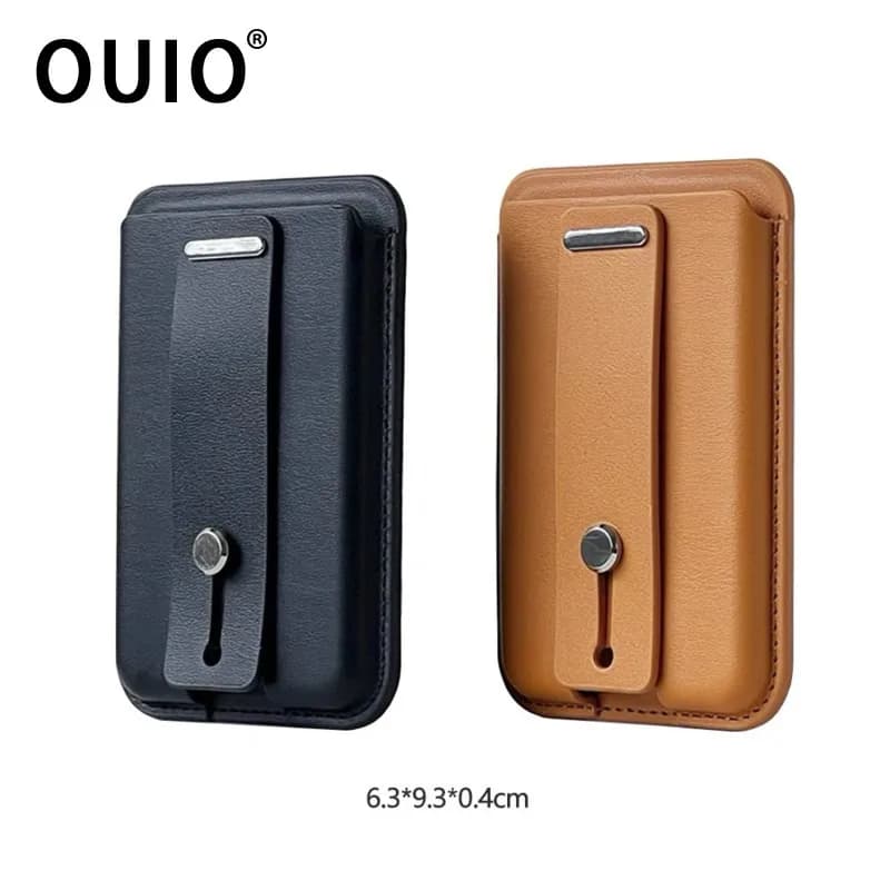 OUIO MagSafe Wallet Phone Card Holder Secure Grip Adjustable Phone Wallet Case Anti-lost Safety For IPhone 17 16 15 14 13 Series