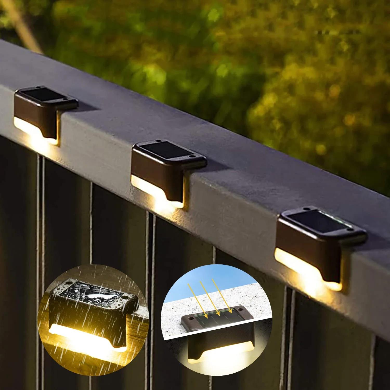 Solar Exterior LED Lights 1/4/8/12 Pieces, Garden Lamp, Stairs Lighting, Waterproof, Patio and Garden Decoration