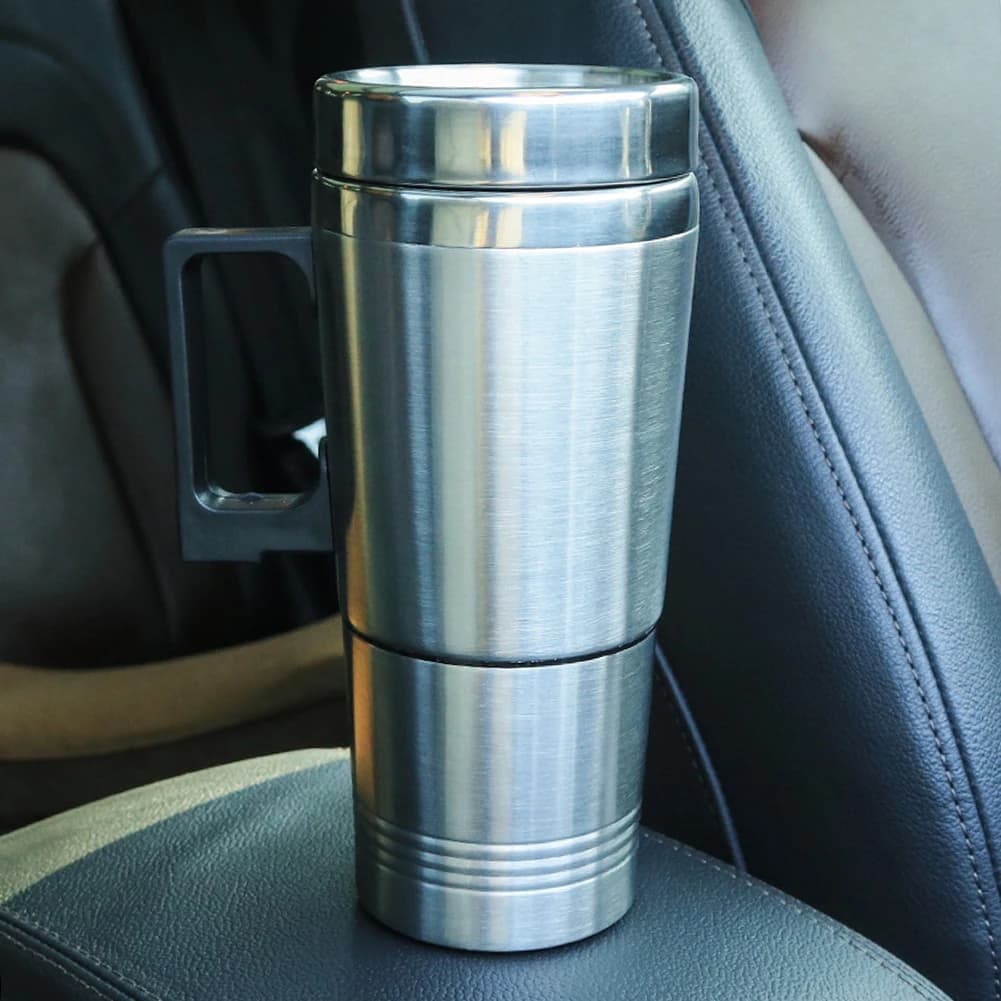 Vehicle Heating Cup 12V/24V Electric Heating Car Kettle 300ML Water Coffee Milk Thermal Mug Stainless Steel Insulated Drink Mug