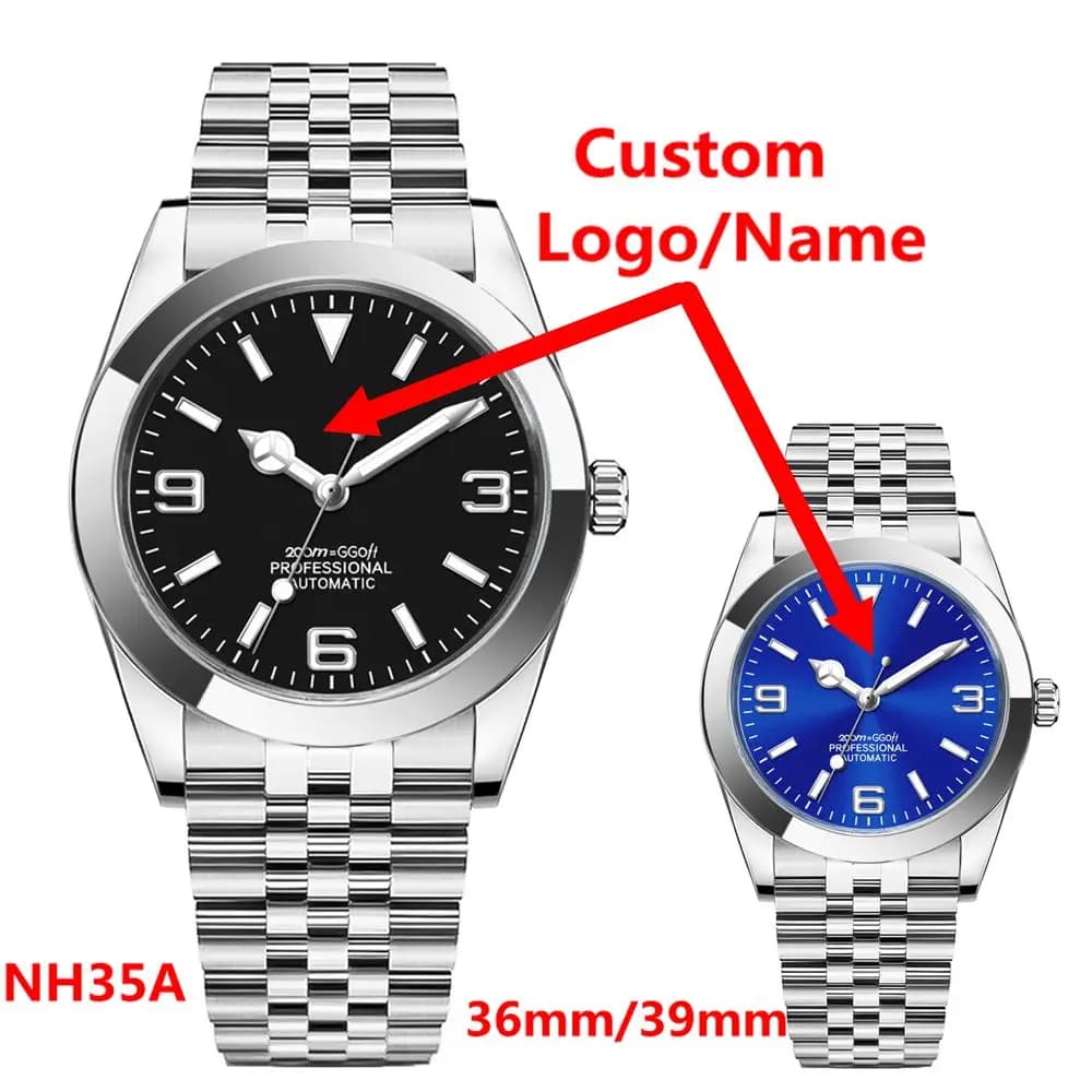 Custom Luxury Watch with Logo NH35 for Men and Women, 36MM/39MM, Automatic Jubilee Mechanism, Sapphire Glass, Waterproof 100M, Reloj