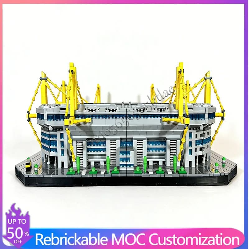 5844 Pezzi Stadio Westfalen 1:500 MOC, Blocchi Modulari Personalizzabili, Modello di Design Semplice, Giocattolo Fai-da-Te, Regalo di Compleanno per Ragazzi