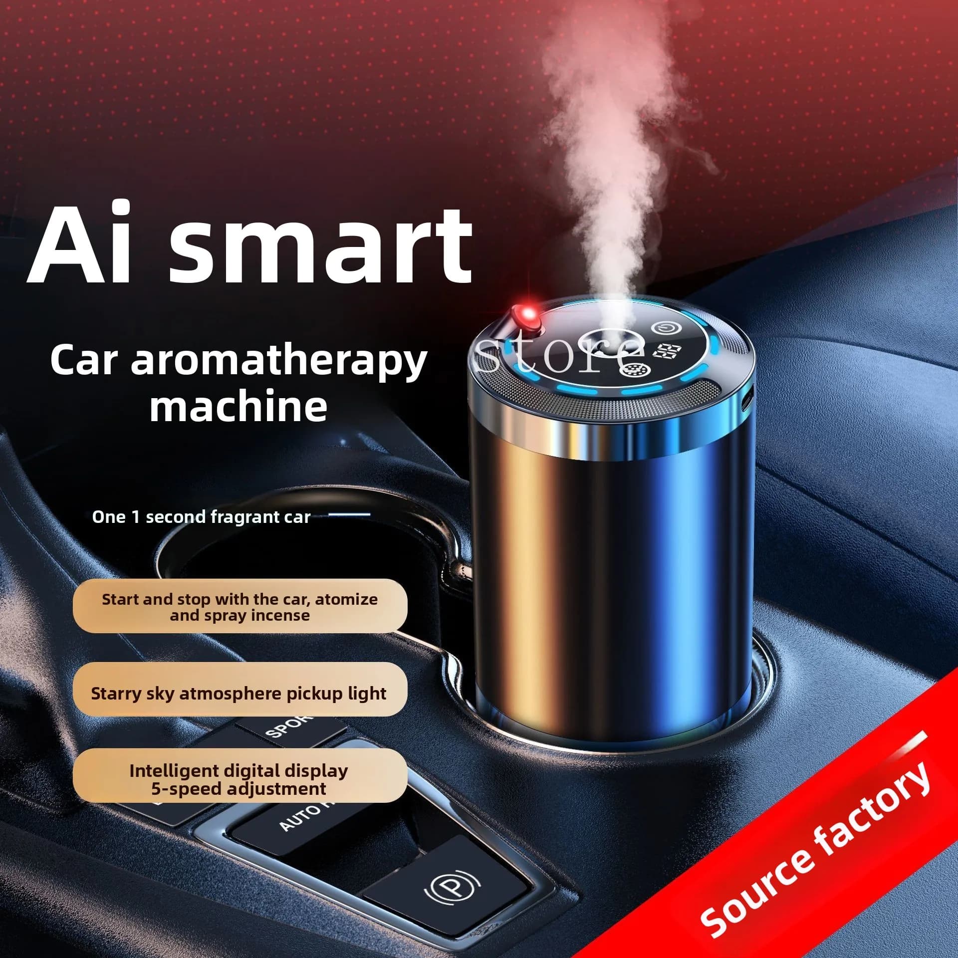 Macchina per aromaterapia intelligente per auto Nuovo ornamento per profumo per auto AI Spray per aromaterapia automatico Umidificatore per auto di fascia alta