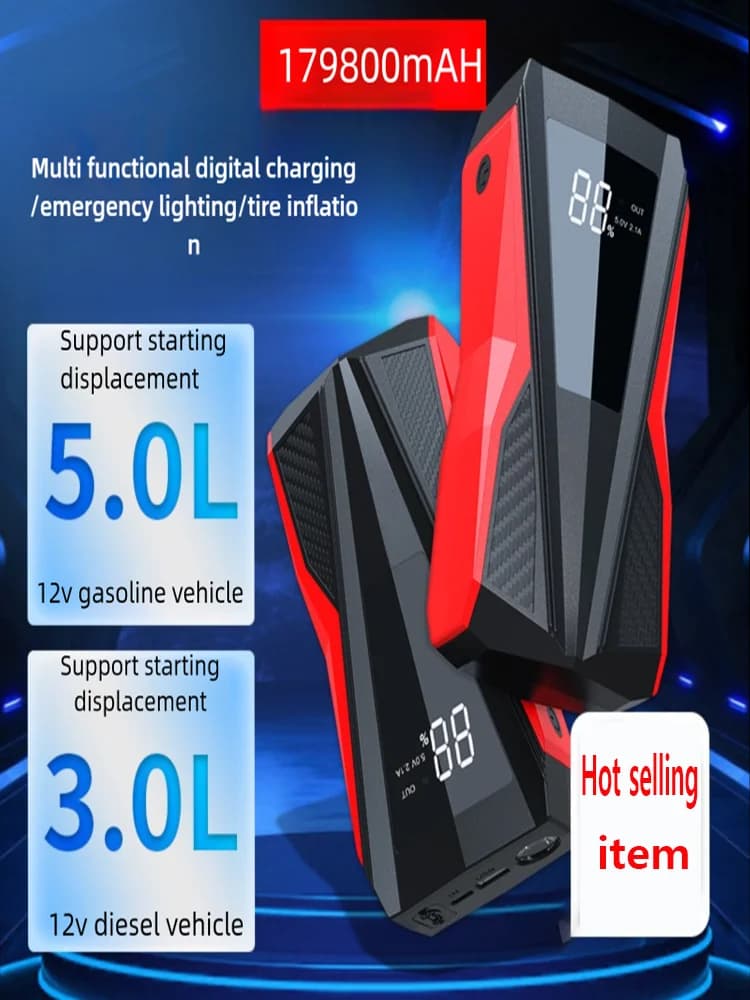 Avviatore di emergenza per auto portatile 179800mAh alimentatore mobile caricabatteria per auto 12V dispositivo di avviamento benzina diesel auto di emergenza boos