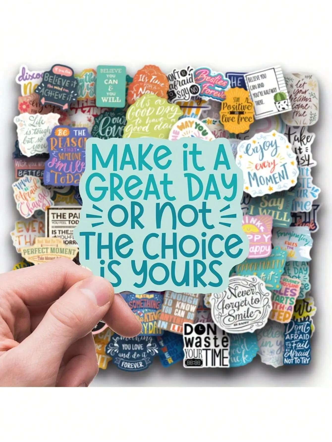 Set of 50/100-piece inspiring vinyl stickers for water bottles and laptops - Durable motivational stickers for laptops and water bottles
