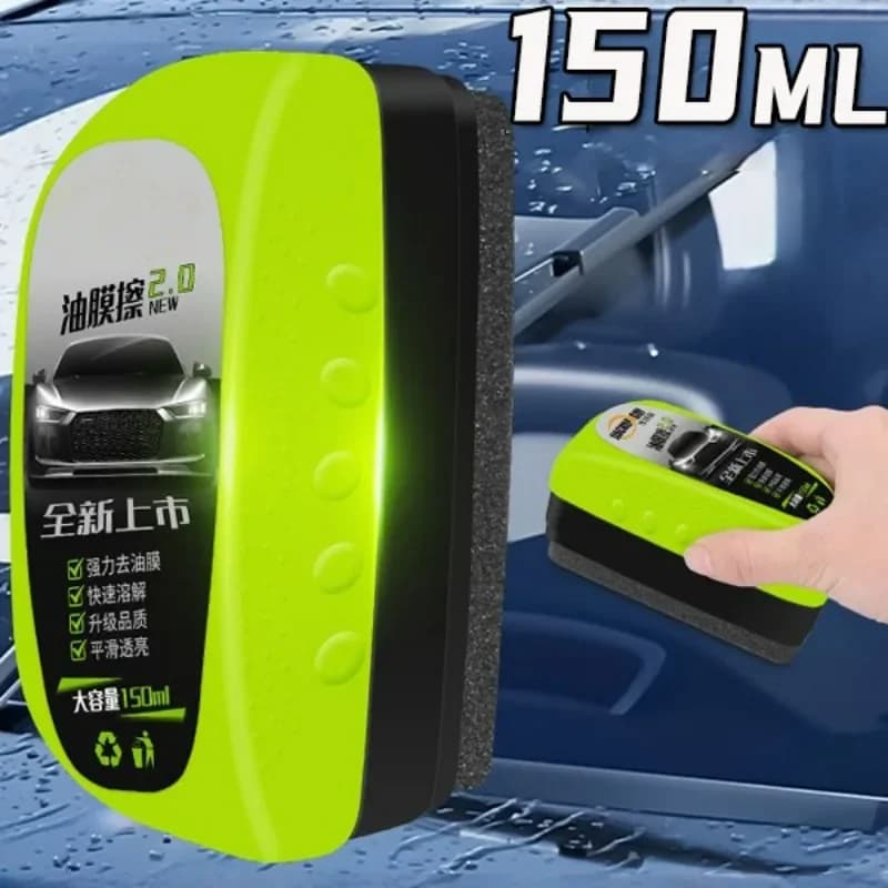150ml Spazzola per la pulizia della pellicola dell'olio per auto automobilistica Detergente per pellicola di olio per vetro per auto Dispositivo per la rimozione della pellicola dell'olio per parabrezza idrofobico per finestrino dell'auto
