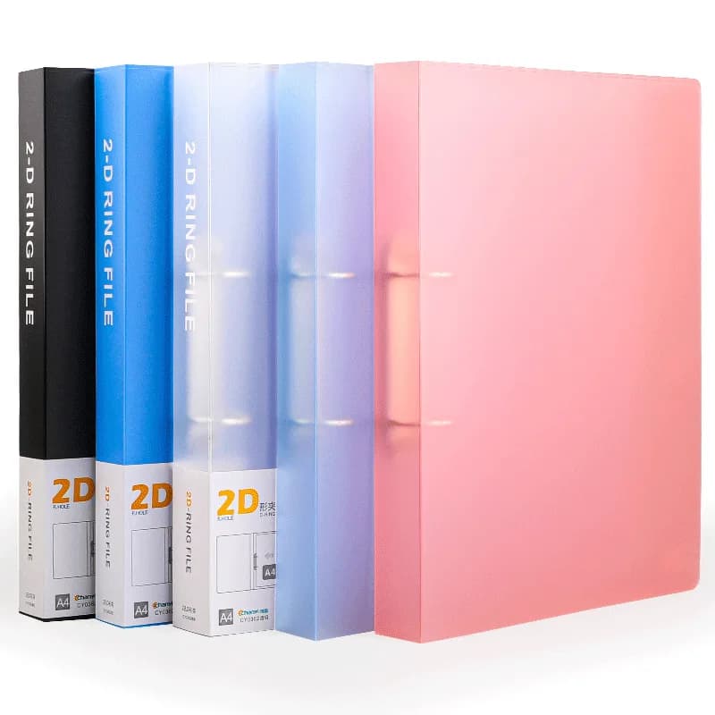 Cartella Cartella in plastica PP con clip a D a 2 fori Borsa per file A4 Scatola di immagazzinaggio Raccoglitore Contratto Borsa per file di fatture Forniture per ufficio scolastico