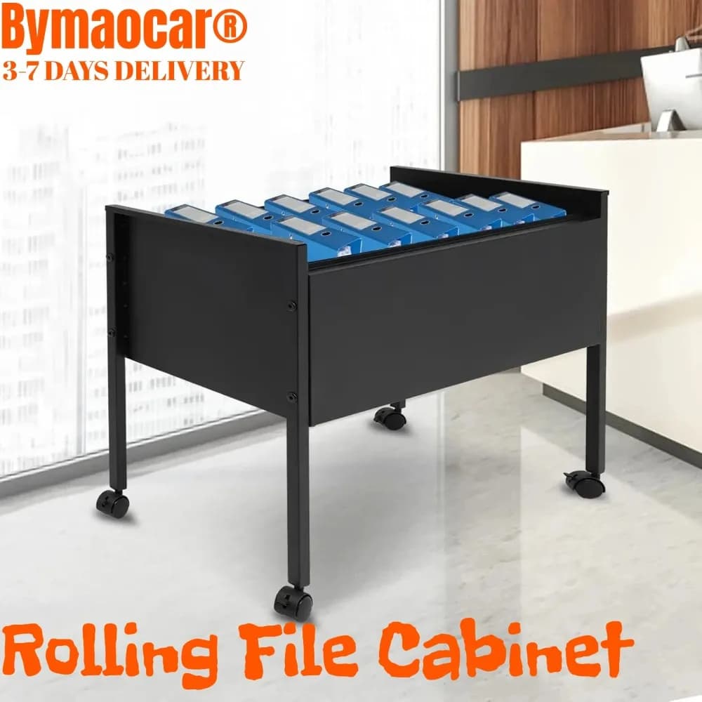 Carrello Portadocumenti Sospesi 80 Duo Nero, Armadietto Portadocumenti con Ruote, Carrello Portadocumenti per Archiviazione Sospesa