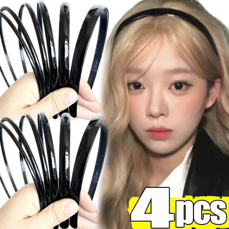 1/4pcs Black Fashion Wave Mens Women Unisex Plastic Resin Wavy Hair Head Hoop Band Sport Headband Hair Accessories Headdress