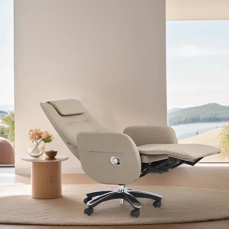 Sedia Relax per Gaming, Ufficio e Lavoro con Poggiapiedi, Arredamento di Lusso, Comoda Sedia da Gioco Nordica con Massaggio e Rotelle