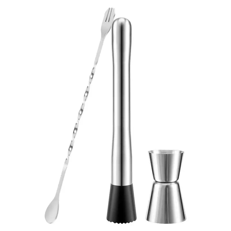 [NEWA64Z!】 Stainless Steel Cocktail Muddler, Mixing Spoon, Jigger Set, Bar Tool Set For Bar Party Wine Cocktail Drink Shaker