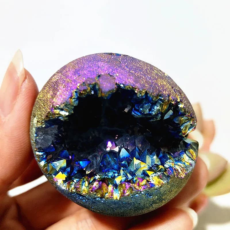 Sfera di Cristallo in Sfalerite Naturale con Placcatura Colorata, Decorazione per Casa e Stanza, Cristallo per Stregoneria, Feng Shui e Guarigione dei Chakra