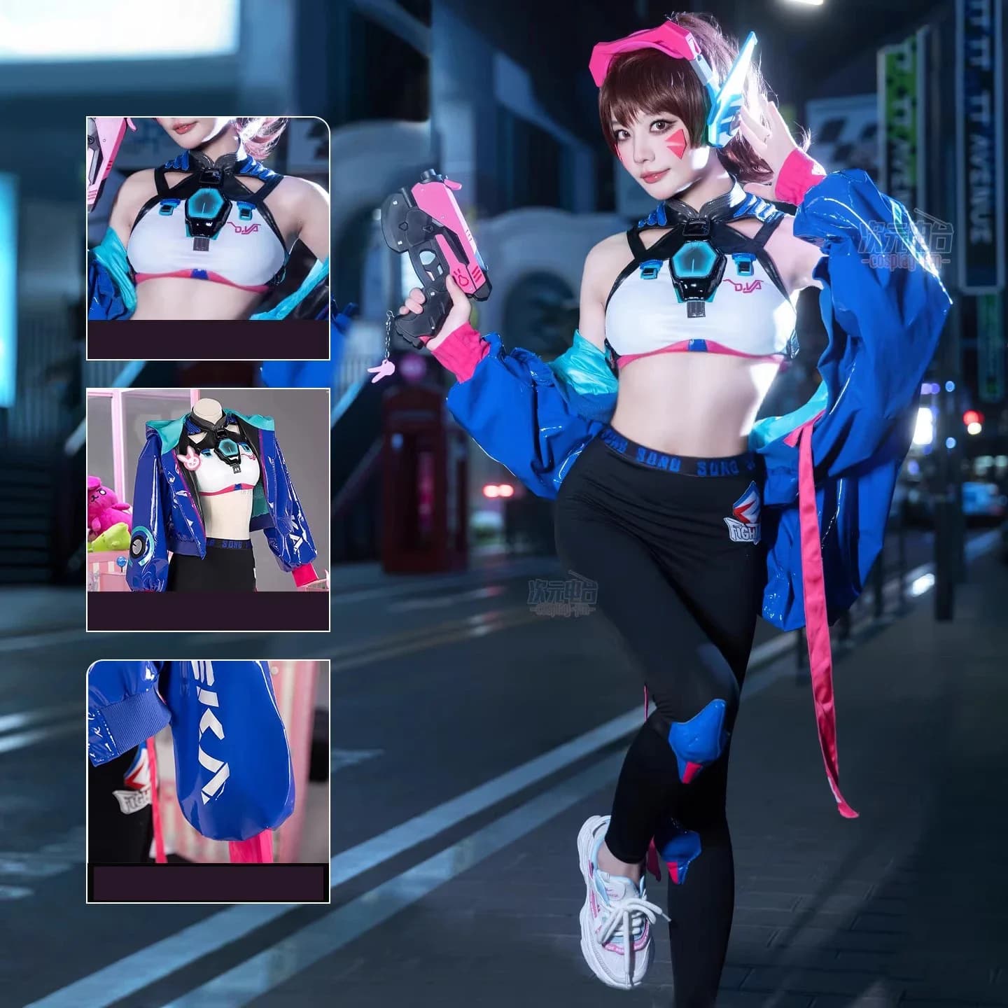 Game Over watch Dva Song Hana Cosplay Costume Woman Cute Cool Leather Jacket Hooded Pants Dress Halloween Carnival Party Dresses