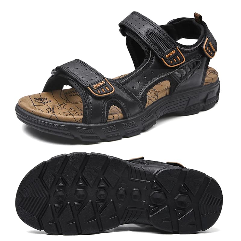 Men's Summer Sandals 2026 New Beach Sandals Anti-slip Men's Hand Leather Shoes Men's Fashion Sneakers Men's Size 38-46