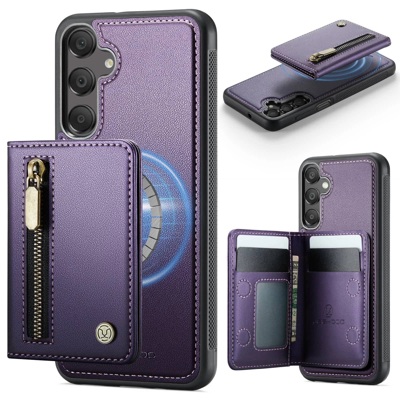 Custodia per Samsung Galaxy A56 A55 A53 A52 A36 A35 A26 A25 A17 A16 A15 Custodia a portafoglio, porta carte con blocco RFID magnetico staccabile