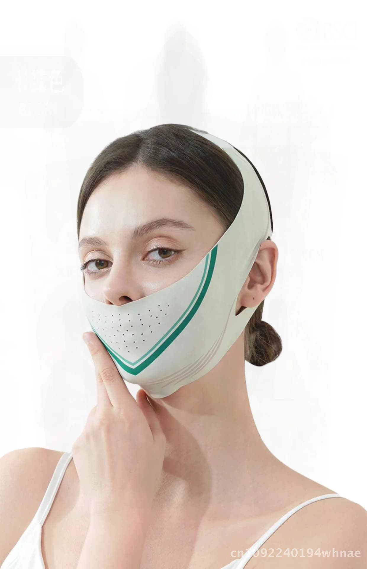 V Face French Tape Maschera anti-cedimento per il sollevamento del sonno Benda per il viso lifting senza traccia grigio ghiaccio per intaglio e serraggio