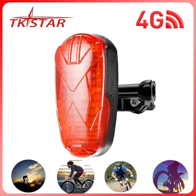 TKSTAR TK906 Localizzatore GPS per bici Fanale posteriore Localizzatore nascosto impermeabile Allarme in standby lungo APP gratuita Sistema di localizzazione biciclette