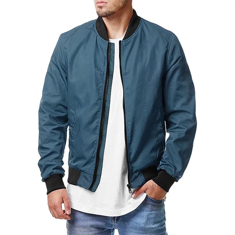S-5XL Large Size Men's Clothing Fashion Commute Jacket Casual Slim Stand Collar Zip Coat Side Seam Pocket Top Spring Men Jackets