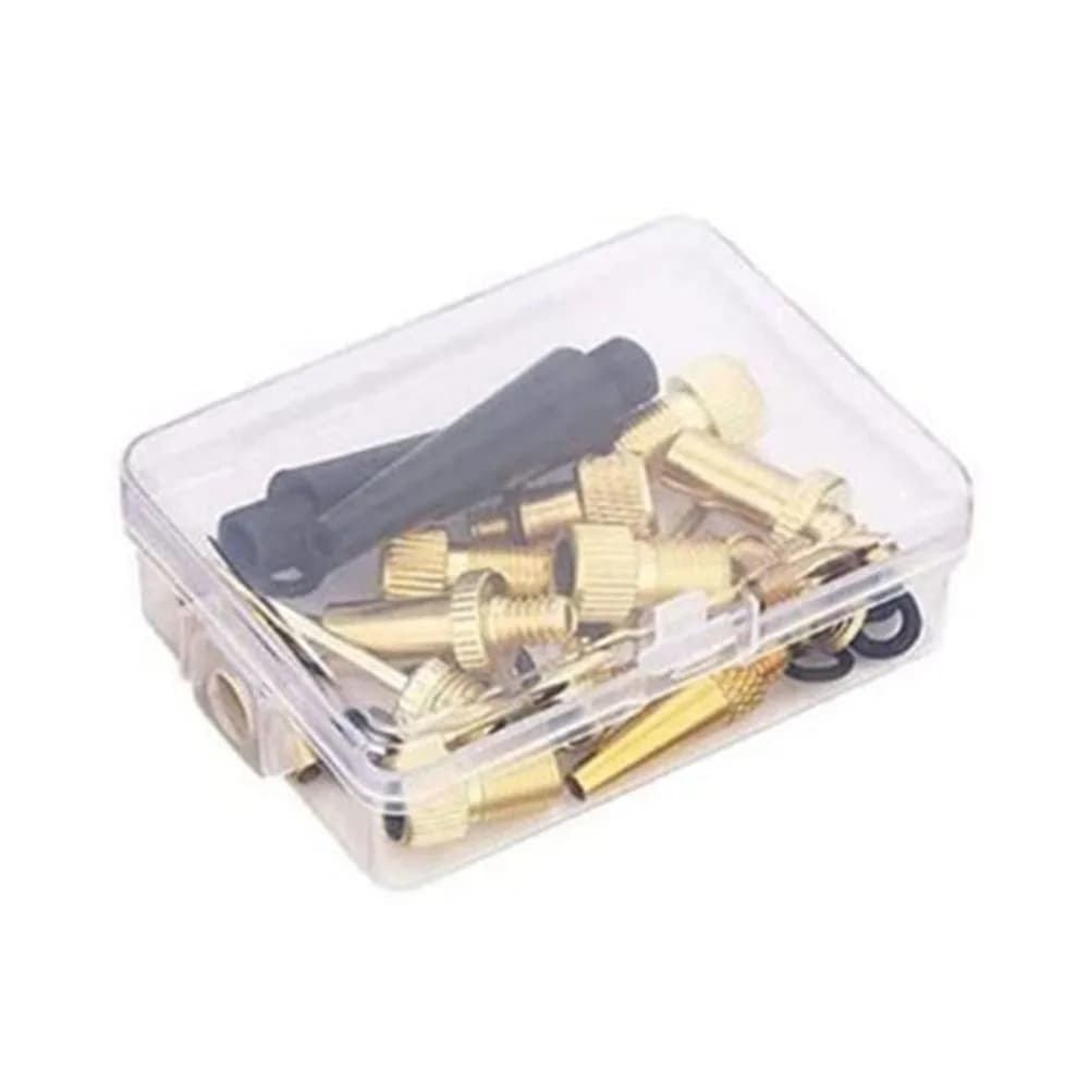 Adattatore per Valvole Bici in Offerta, Set da 15 Pezzi in Rame per Tutte le Esigenze, con Ago per Valvole e Scatola Organizer, Giallo