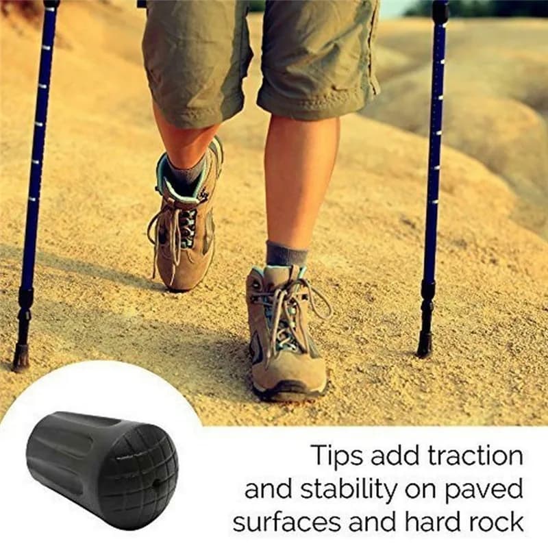 20PCS Rubber Trekking Pole Tips Replacement Walking Stick Caps Anti-Slip Hiking Protectors Outdoor Camping Accessories