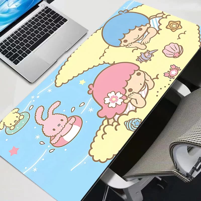 Tappetino per mouse 90x40cm Little Twin Star, grande tappetino per tastiera da gaming, tappeto per mouse da scrivania, tappetino in gomma per laptop, tappetino per mouse da gaming per notebook