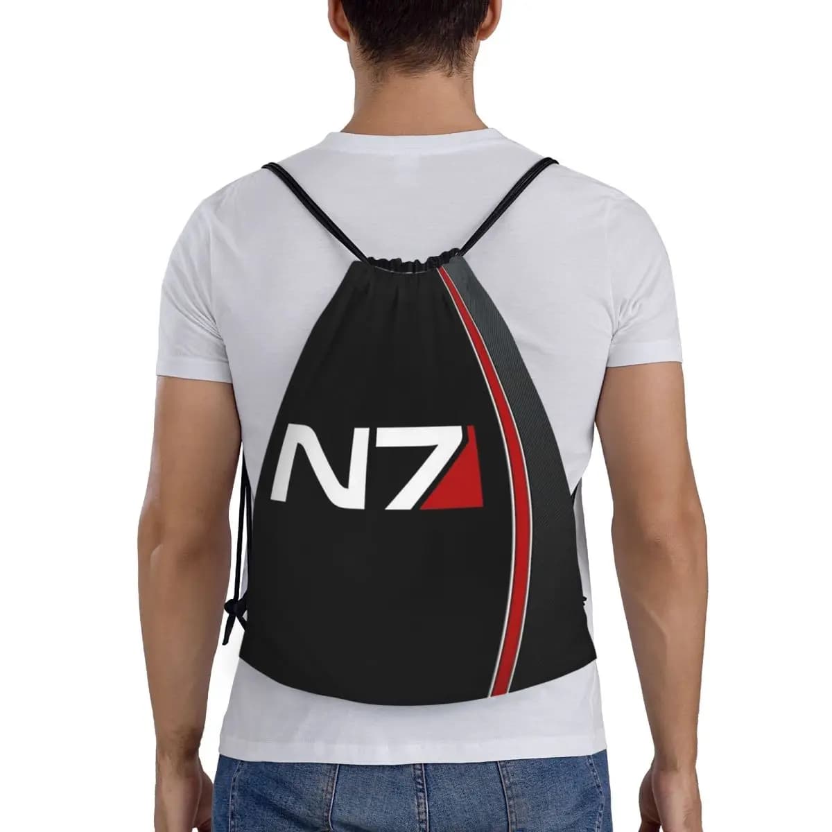 N7 Mass Effect Emblem! Backpacks Fashion Portable Drawstring Bundle Pocket Sundries Bag Book Bags For Travel Students