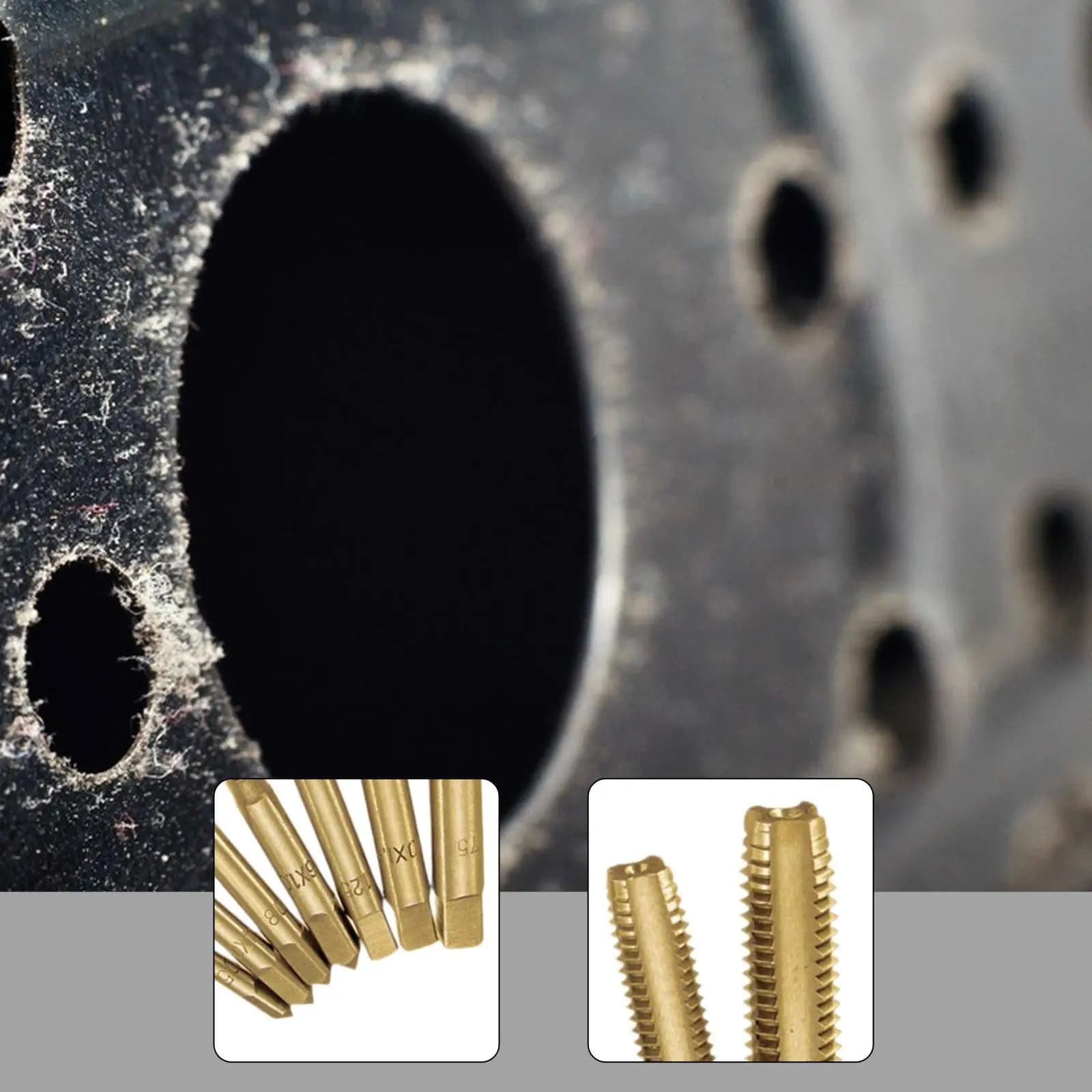 Set di 7 Utensili per Filettatura Manuale in Acciaio M3-M12, Kit di Filettatura Metrica per Lavorazione del Legno