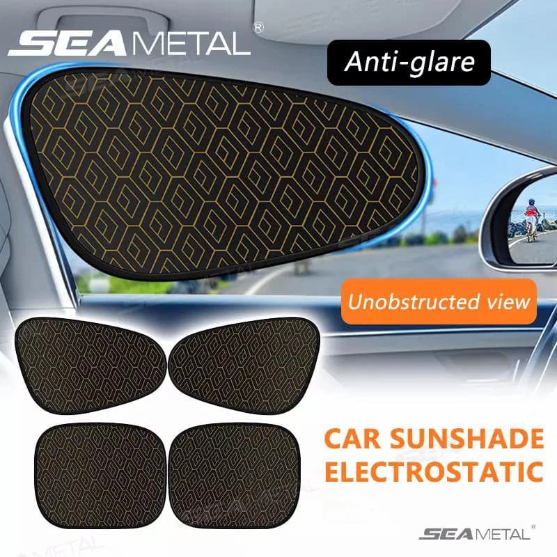 SEAMETAL Auto Elettrostatico Lato Tenda Da Sole Tenda Pieghevole Finestrino Laterale Parasole Addensare Antiriflesso UV-Riflettente Protezione Solare