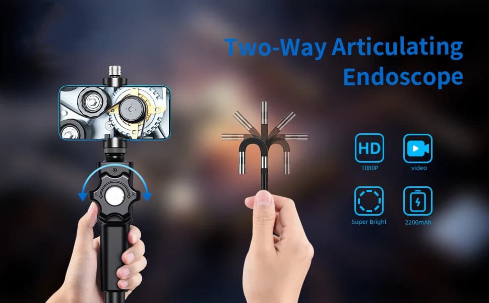 Periscopio CMOS per endoscopio OTG articolato bidirezionale con sterzo a 360 gradi da 8MM 2MP1080P per microscopio digitale Android