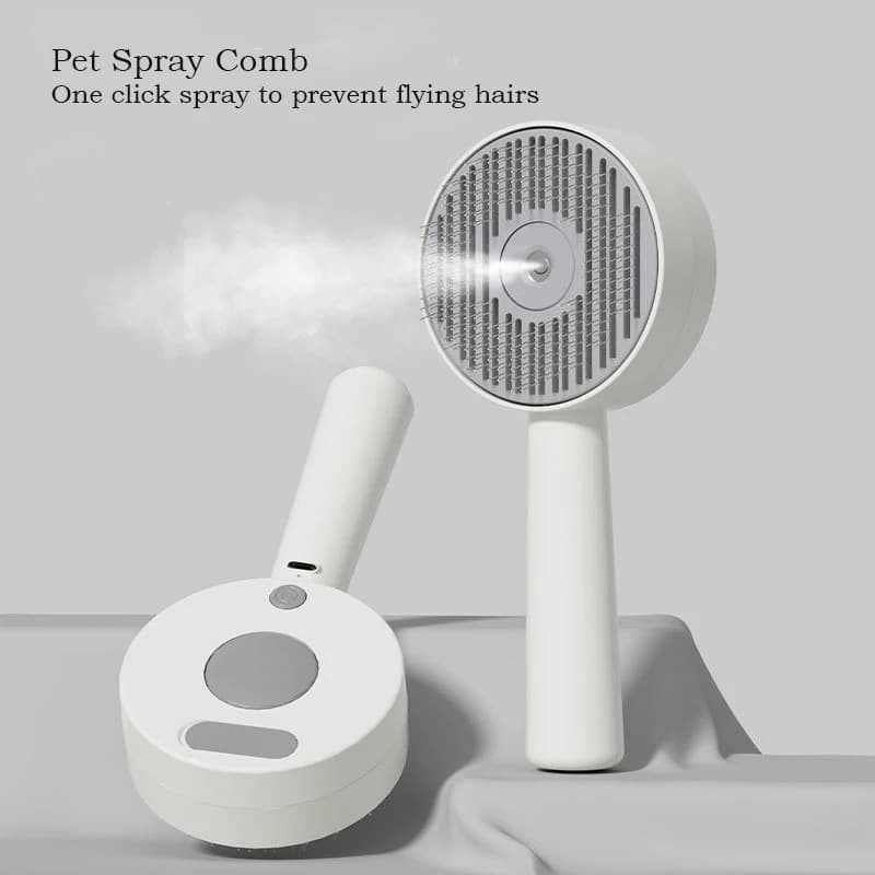 Pet Spray Pettine per capelli Pet Spray a vapore Rimozione dei peli Spazzola per la pulizia Gatti Toelettatura Strumenti per massaggi Dematting Nebbia d'acqua Umidificatore Pettine